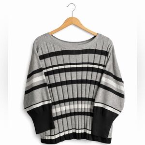 Apt 9 Black White Striped Sweater Women's Size Large
